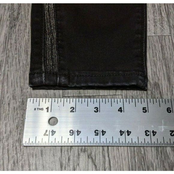 Mossimo Denim Women Size 8 / 29 High Rise Stretch Beaded Black Denim Jeggings - Picture 9 of 9
